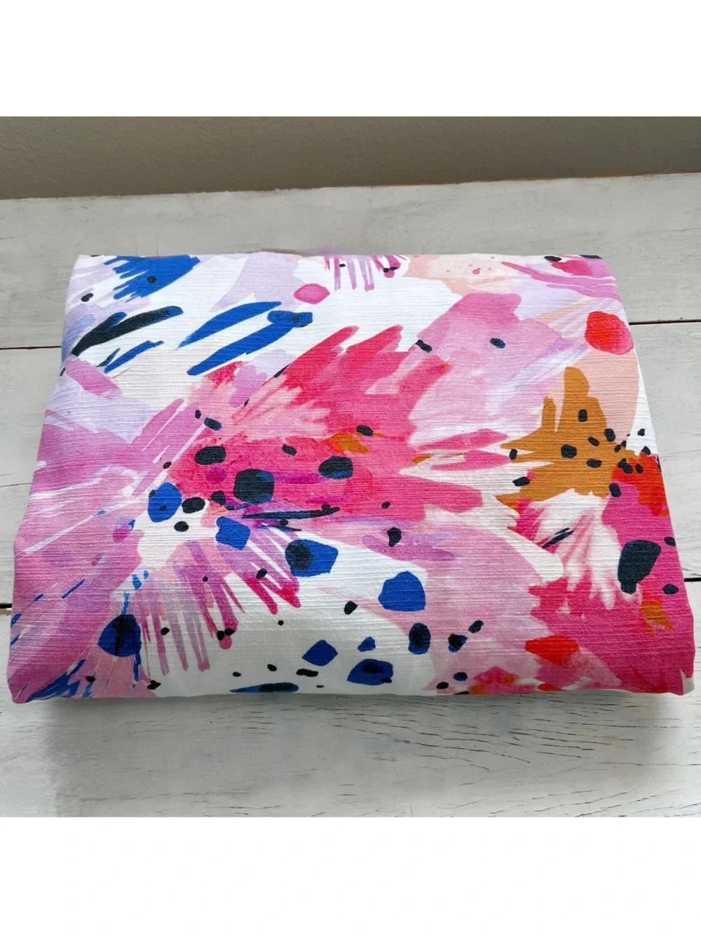 Lillian Farag ANTHROPOLOGIE Floral KING Duvet Cover Colorful Abstract Paint RARE